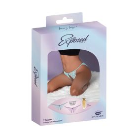 Magic Silk Pheromone Panties Crotchless & Open Back Panty 2 Pack Lilac/Aqua Queen Size