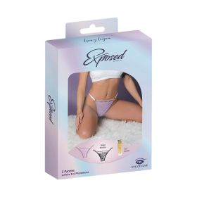 Magic Silk Pheromone Panties Tanga Panty 2 Pack Lilac/Black L/XL