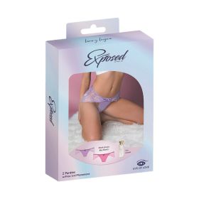 Magic Silk Pheromone Panties Mesh & Lace Boy Short 2 Pack Lilac/Rose Queen Size