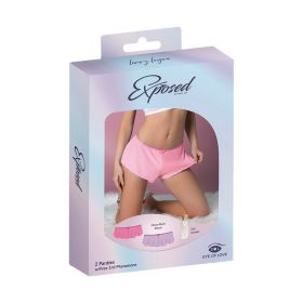 Magic Silk Pheromone Panties Flowy Mesh Short 2 Pack Lilac/Rose Queen Size
