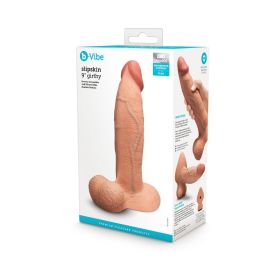 b Vibe Slipskin Realistic Silicone Dildo 9 in. Girthy Mocha