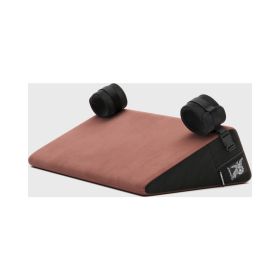 Liberator Black Label Wedge 24 in. Sex Position Pillow with Cuffs DÃ©cor Velvet Mauve