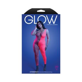 Fantasy Lingerie Glow Hyperdrive UV Reactive Rhinestone Bodystocking Queen Size