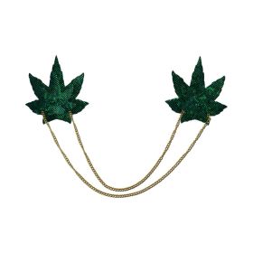 Pastease Chains: Shattered Glass Disco Ball Green Weed with Gold Chain Pasties