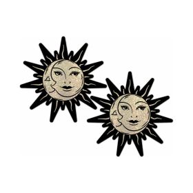 Pastease Sunburst: Sun & Moon Faces on Gold Glitter Sun Pasties