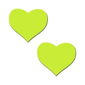 Pastease Love: Glow in the Dark Neon Yellow Heart Pasties Nipple Covers