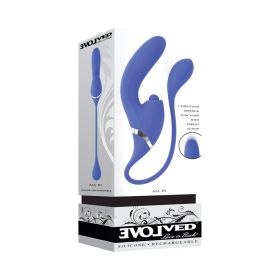 Evolved All In Rechargeable Dual Vibrating Tapping Vibe Silicone Blue