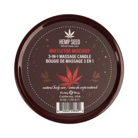 Earthly Body Hemp Seed 3 in 1 Massage Candle Mistletoe Mischief 6 oz.