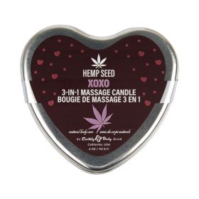 Earthly Body Hemp Seed 3 in 1 Valentine Heart Massage Candle XOXO 4.7 oz.