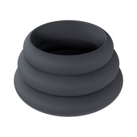 LEVELZ Wide O Silicone Cock Ring Set of 3 (42mm/50mm/55mm) Black