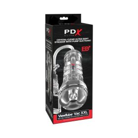 PDX Elite ViewTube Vac XXL Pump See Thru EZ Grip Pump Stroker Clear