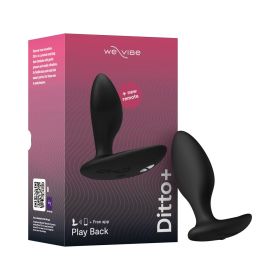We Vibe Ditto+ Rechargeable Remote Control Vibrating Anal Plug Satin Black
