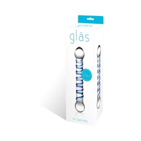 Glas 6.55in Spiral Glass Beaded Dildo