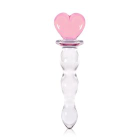 Crystal Heart Of Glass Wand and Vase - Pink
