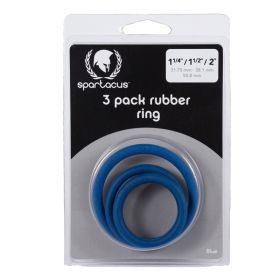 Spartacus Cock Ring Set (Option: (3 RubberRings/Blue))