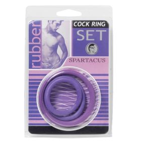 Spartacus Cock Ring Set (Option: (3 Rings/Purple))