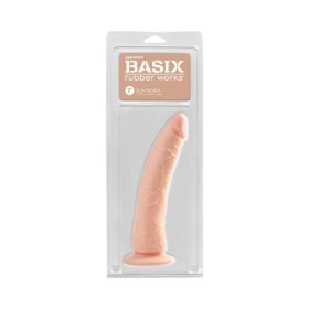 Basix Rubber Works Slim Seven 7 in. Dildo With Suction Cup (Option: Beige)