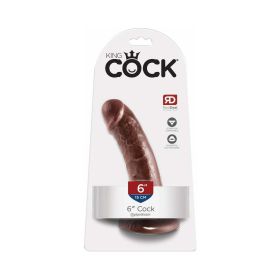 King Cock 6 in. Cock Realistic Dildo With Suction Cup (Option: Brown)
