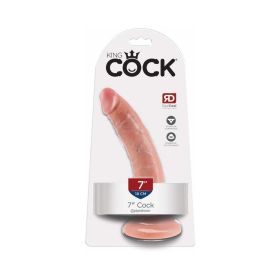 King Cock 7 in. Cock Realistic Dildo With Suction Cup (Option: Beige)