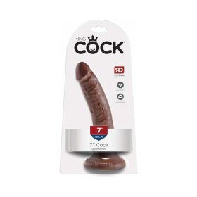 King Cock 7 in. Cock Realistic Dildo With Suction Cup (Option: Brown)