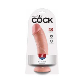 King Cock 8 in. Cock Realistic Dildo With Suction Cup (Option: Beige)