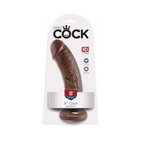 King Cock 8 in. Cock Realistic Dildo With Suction Cup (Option: Brown)