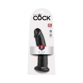 King Cock 9 in. Cock Realistic Dildo With Suction Cup (Option: Black)
