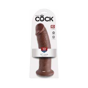 King Cock 10 in. Cock Realistic Dildo With Suction Cup (Option: Brown)