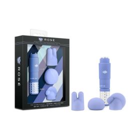 Rose Revitalize Massage Kit with Mini Vibrator & 3 Silicone Attachments (Option: Periwinkle)