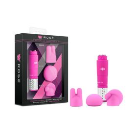 Rose Revitalize Massage Kit with Mini Vibrator & 3 Silicone Attachments (Option: Pink)