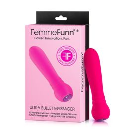 FemmeFunn Ultra Bullet Massager Rechargeable Silicone Vibrator (Option: Pink)