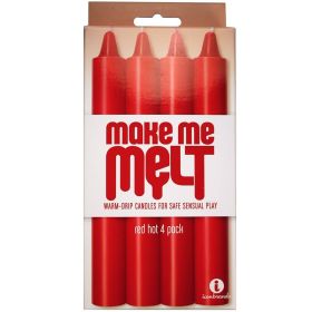 The 9''s  Make Me Melt Sensual Warm (Option: Drip Candles  4 Pack  Red Hot)