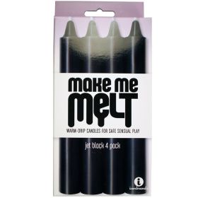 The 9''s  Make Me Melt Sensual Warm (Option: Drip Candles  4 Pack  Jet Black)