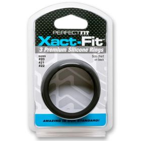 Curve Toys Perfect Fit Xact Fit 3 Piece Premium Silicone Rings (Option: (#20  #21  #22) Black)