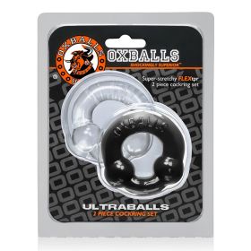 OxBalls Ultraballs  2 Pack Cockring (Option: Black & Clear)
