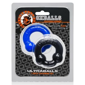 OxBalls Ultraballs  2 Pack Cockring (Option: Black & Police Blue)