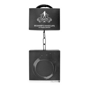 Ouch! Beginner''s Metal Handcuffs With Quick Release (Option: Black)