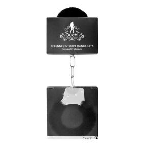 Ouch! Beginner''s Furry Handcuffs With Quick Release (Option: Black)