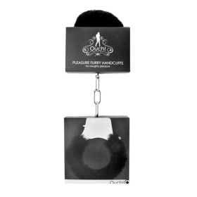 Ouch! Pleasure Furry Handcuffs With Quick Release (Option: Black)