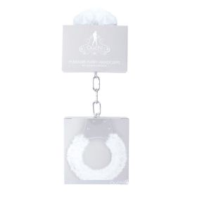 Ouch! Pleasure Furry Handcuffs With Quick Release (Option: White)