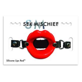 Sportsheets Sex & Mischief Silicone Lips Adjustable Open Mouth Gag (Option: Red)