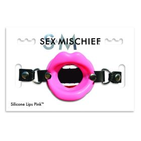 Sportsheets Sex & Mischief Silicone Lips Adjustable Open Mouth Gag (Option: Pink)