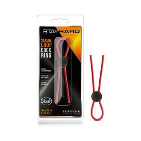 Stay Hard Silicone Loop Lasso/Bolo Cockring (Option: Red)