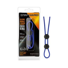 Stay Hard Silicone Double Loop Lasso/Bolo Cockring (Option: Blue)