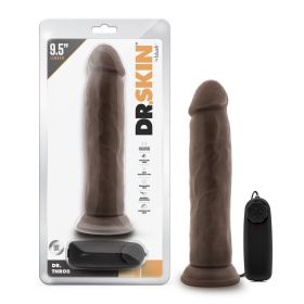 Dr. Skin Dr. Throb Realistic 9.5 in. Vibrating Dildo (Option: Brown)