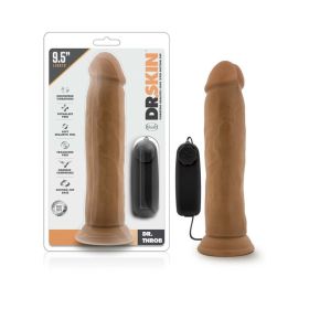Dr. Skin Dr. Throb Realistic 9.5 in. Vibrating Dildo (Option: Tan)