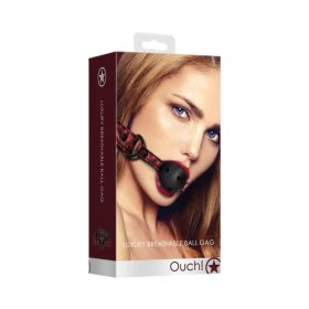 Ouch! Luxury Adjustable Breathable Ball Gag (Option: Burgundy)