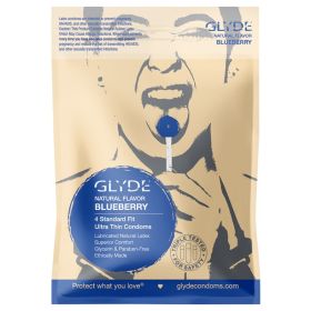 Glyde Ultra Natural Flavor Condom (Option: Blueberry 4pk)