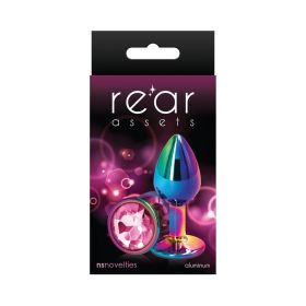 Rear Assets Metal Anal Plug (Option: Small Multicolor/Pink)