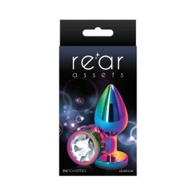 Rear Assets Metal Anal Plug (Option: Medium Multicolor/Clear)